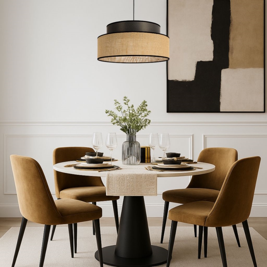 Suspension filaire BOHO 1xE27/60W/230V marron/beige