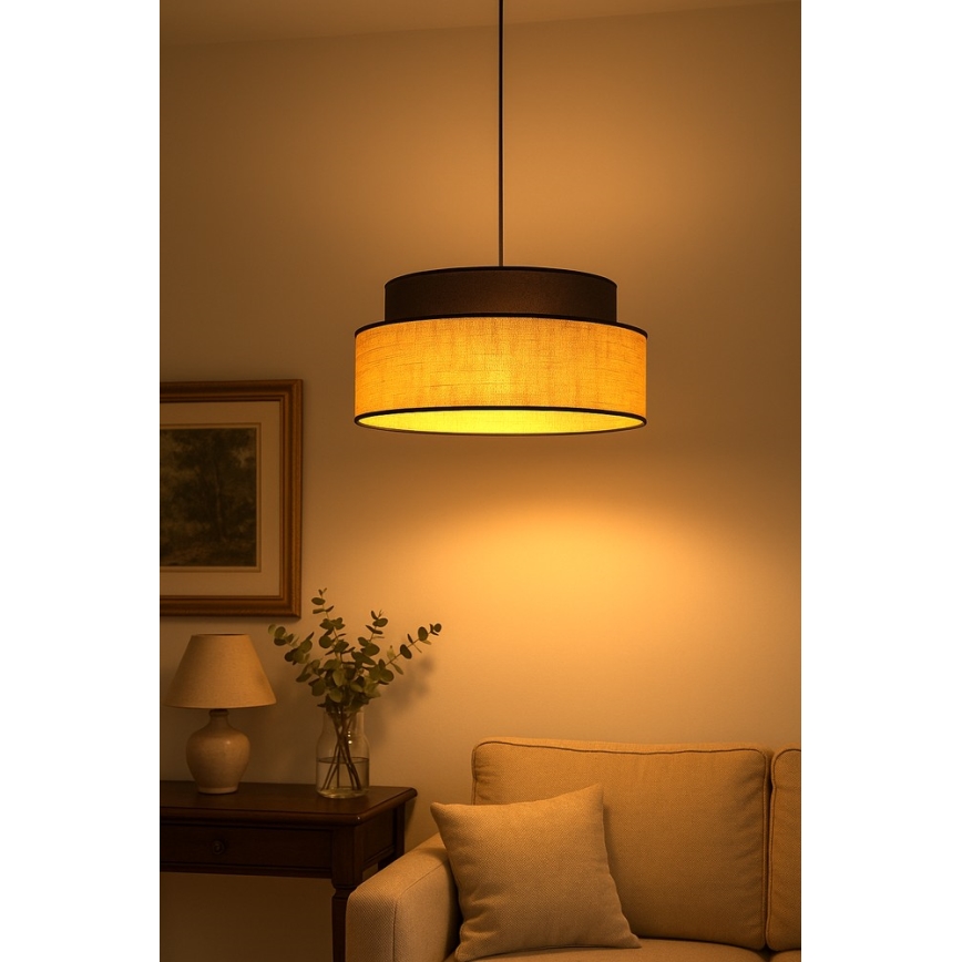 Suspension filaire BOHO 1xE27/60W/230V marron/beige