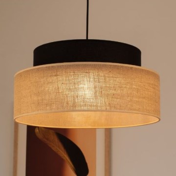 Suspension filaire BOHO 1xE27/60W/230V noir/beige
