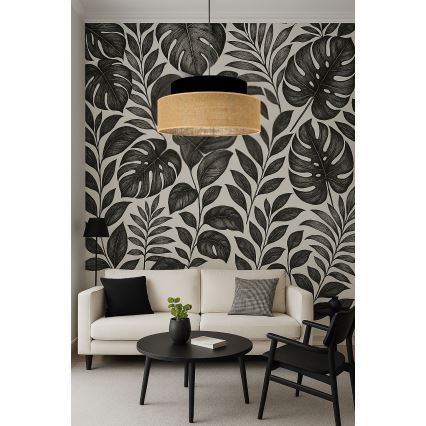Suspension filaire BOHO 1xE27/60W/230V noir/beige