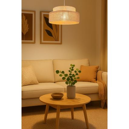 Suspension filaire BOHO 1xE27/60W/230V rotin
