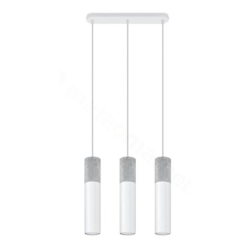 Suspension filaire BORGIO 3xGU10/40W/230V béton/métal blanc