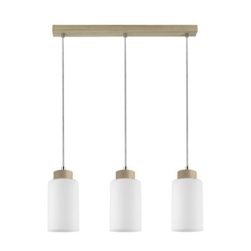 Suspension filaire BOSCO 3xE27/60W/230V chêne
