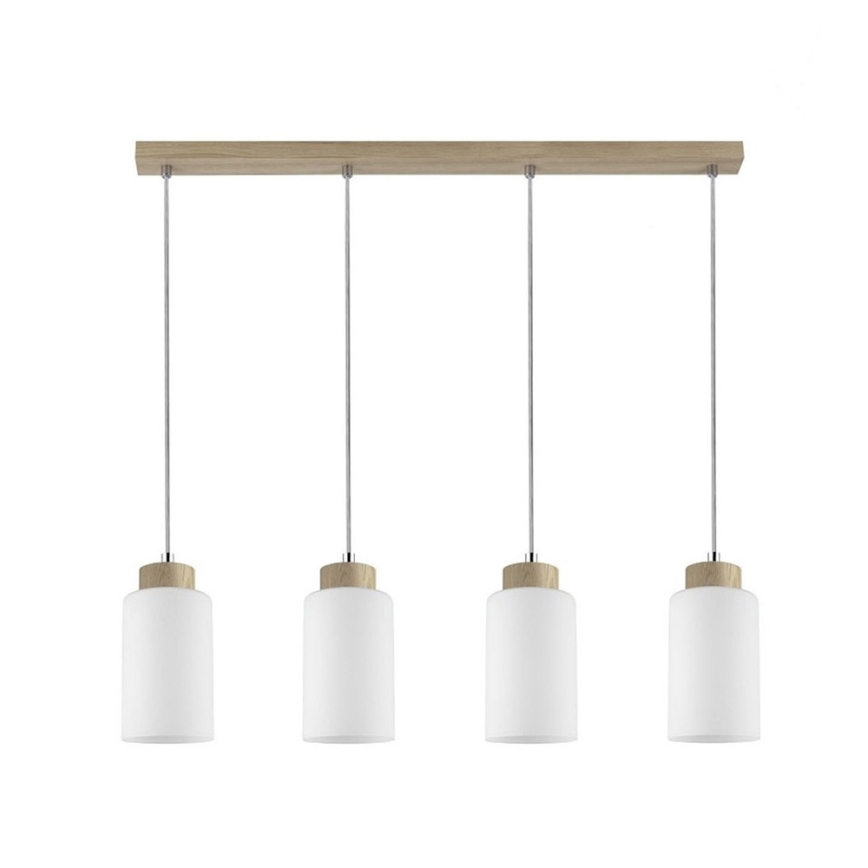 Suspension filaire BOSCO 4xE27/60W/230V chêne