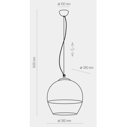 Suspension filaire BOULETTE 1xE27/60W/230V dorée