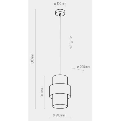 Suspension filaire CALISTO 1xE27/15W/230V dorée/noire