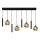 Suspension filaire CALYPSO 4xGU10/60W/230V + 4xE27/60W noir/doré