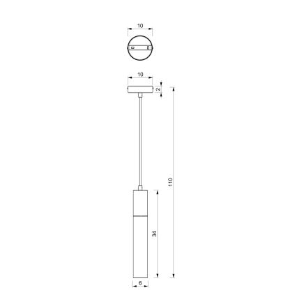 Suspension filaire CASSA 1xGU10/60W/230V noire