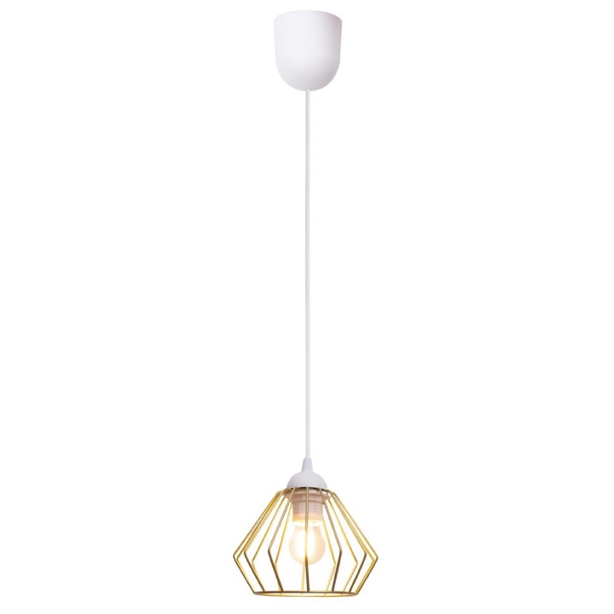 Suspension filaire CEED GOLD 1xE27/60W/230V d. 17,5 cm blanc/doré