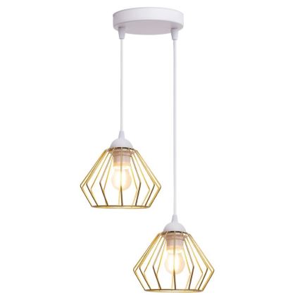 Suspension filaire CEED GOLD 2xE27/60W/230V d. 28 cm blanc/doré