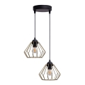 Suspension filaire CEED GOLD 2xE27/60W/230V d. 28 cm noir/doré