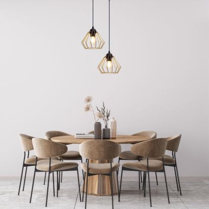 Suspension filaire CEED GOLD 2xE27/60W/230V d. 28 cm noir/doré