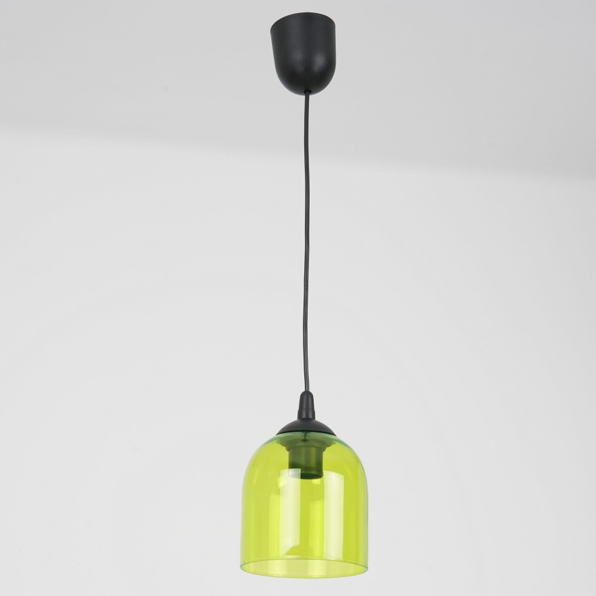 Suspension filaire CHRIS 1xE27/60W/230V d. 11 cm vert