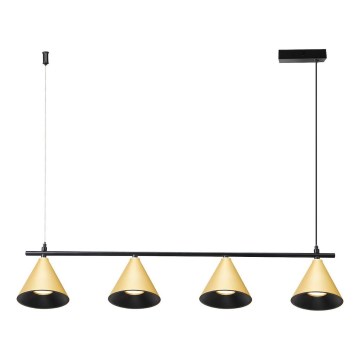 Suspension filaire CONE 4xGU10/10W/230V doré/noir