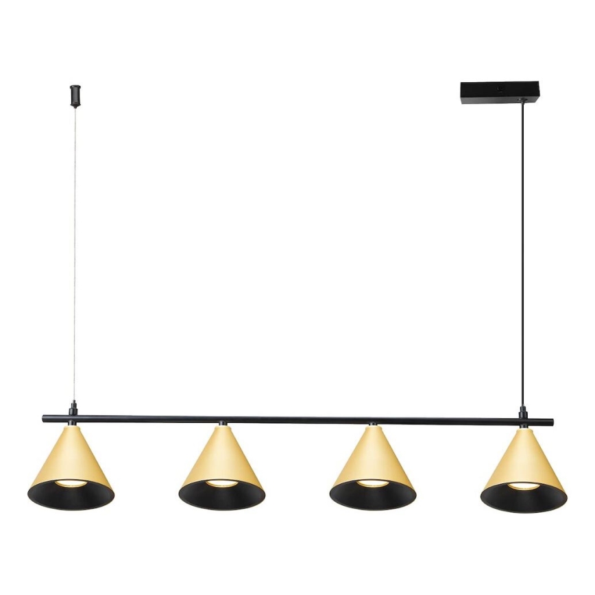 Suspension filaire CONE 4xGU10/10W/230V doré/noir