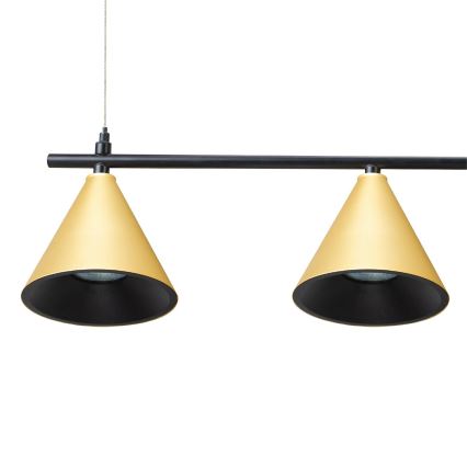 Suspension filaire CONE 4xGU10/10W/230V doré/noir