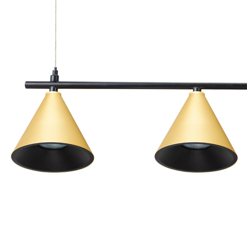Suspension filaire CONE 4xGU10/10W/230V doré/noir