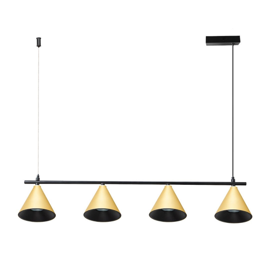 Suspension filaire CONE 4xGU10/10W/230V doré/noir