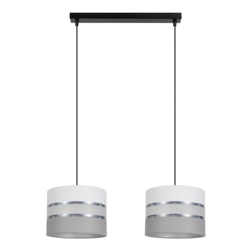 Suspension filaire CORAL 2xE27/60W/230V blanc/gris