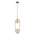 Suspension filaire CORDEL 2xG9/28W/230V laiton/fumé beige