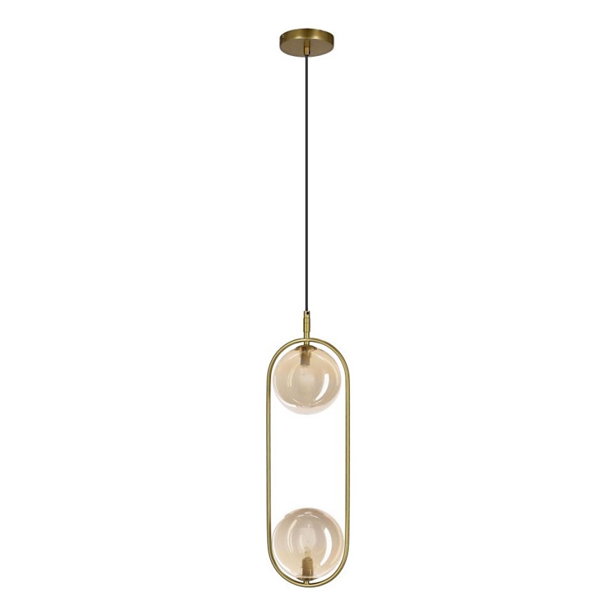 Suspension filaire CORDEL 2xG9/28W/230V laiton/fumé beige