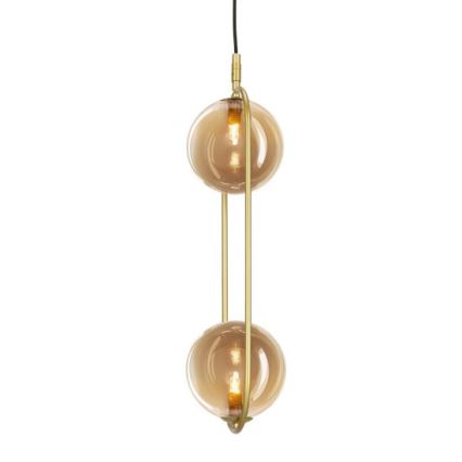 Suspension filaire CORDEL 2xG9/28W/230V laiton/fumé beige