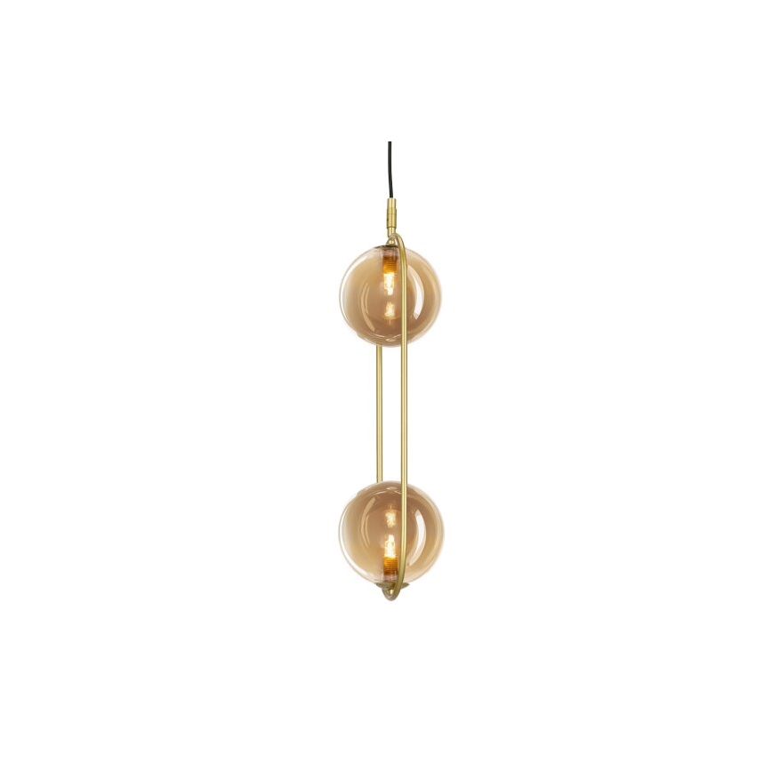 Suspension filaire CORDEL 2xG9/28W/230V laiton/fumé beige