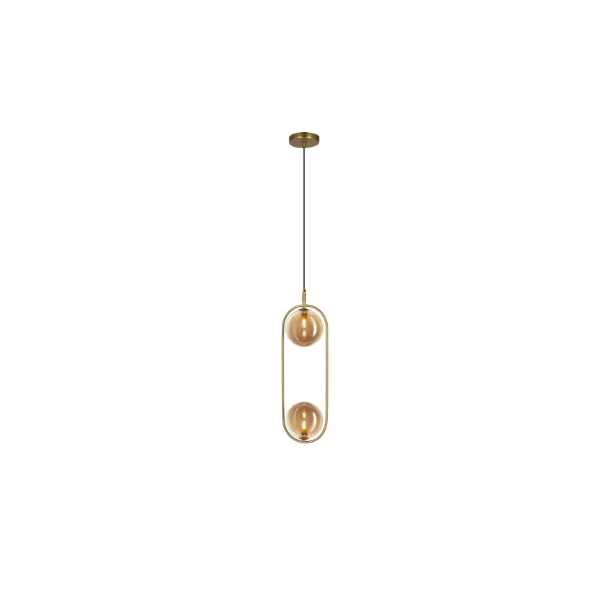 Suspension filaire CORDEL 2xG9/28W/230V laiton/fumé beige
