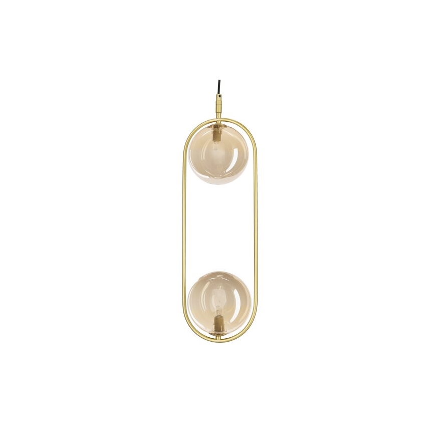 Suspension filaire CORDEL 2xG9/28W/230V laiton/fumé beige