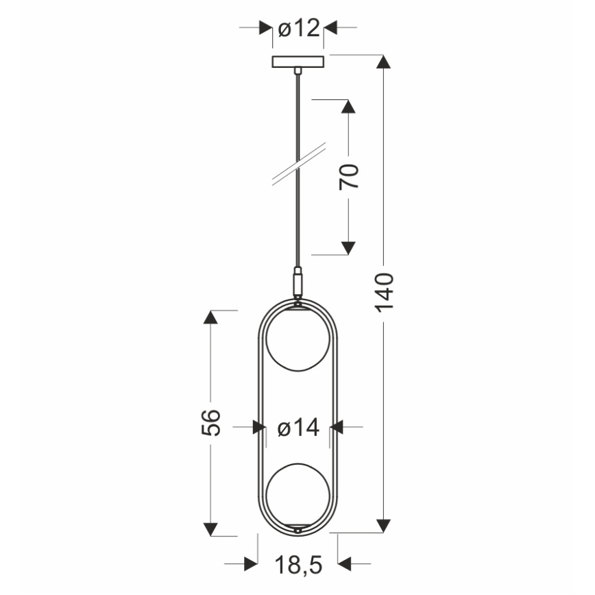 Suspension filaire CORDEL 2xG9/28W/230V laiton/fumé beige