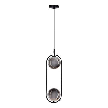 Suspension filaire CORDEL 2xG9/28W/230V noir/fumé noir