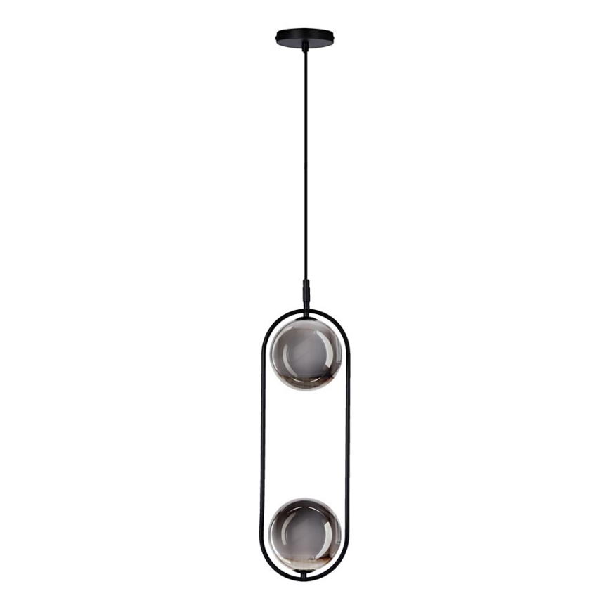 Suspension filaire CORDEL 2xG9/28W/230V noir/fumé noir