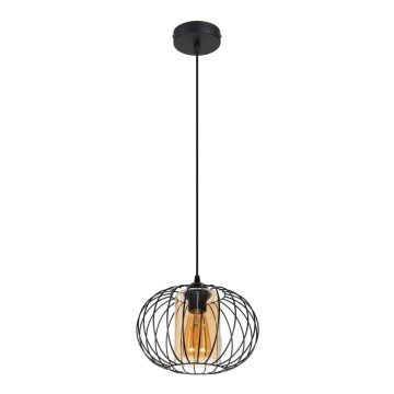 Suspension filaire CORRINI 1xE27/60W/230V d. 25 cm noir/beige