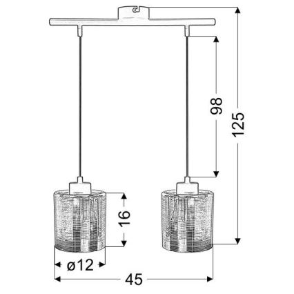 Suspension filaire COX 2xE27/60W/230V doré