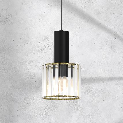 Suspension filaire CRISTAL 1xE27/60W/230V noir