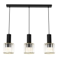 Suspension filaire CRISTAL 3xE27/60W/230V noir