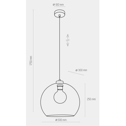 Suspension filaire CUBUS 1xE27/60W/230V