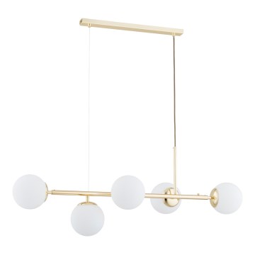 Suspension filaire DANSA 5xE14/10W/230V doré