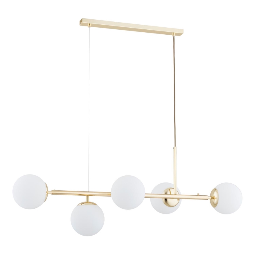Suspension filaire DANSA 5xE14/10W/230V doré
