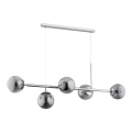 Suspension filaire DANSA 5xE14/10W/230V grise/chrome brillant