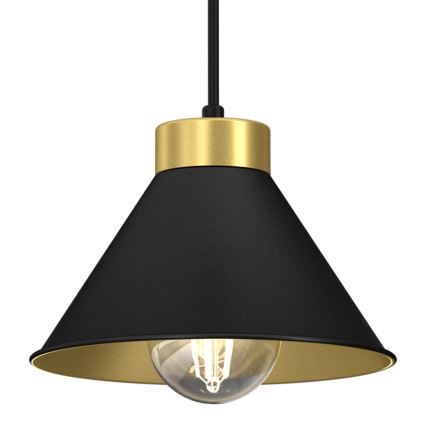 Suspension filaire DEMET 3xE27/60W/230V noir/doré