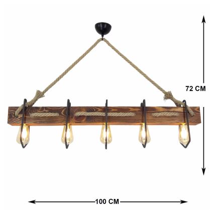 Suspension filaire DEMIR 5xE27/40W/230V