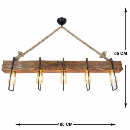 Suspension filaire DEMIR 5xE27/40W/230V pin