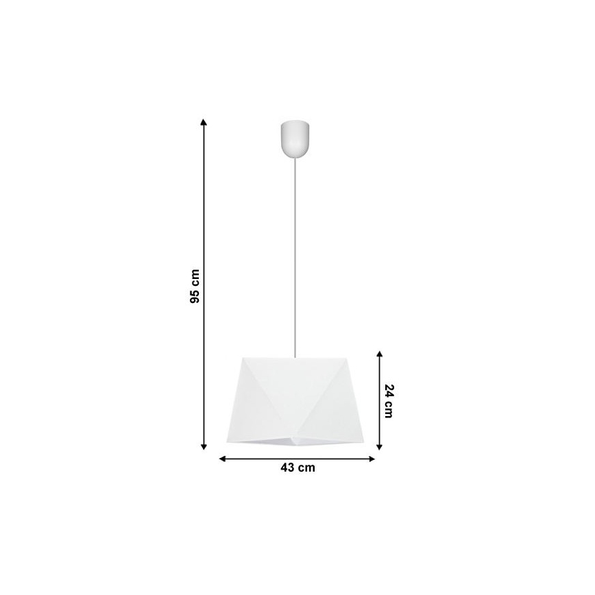 Suspension filaire DIAMENT 1xE27/60W/230V blanche