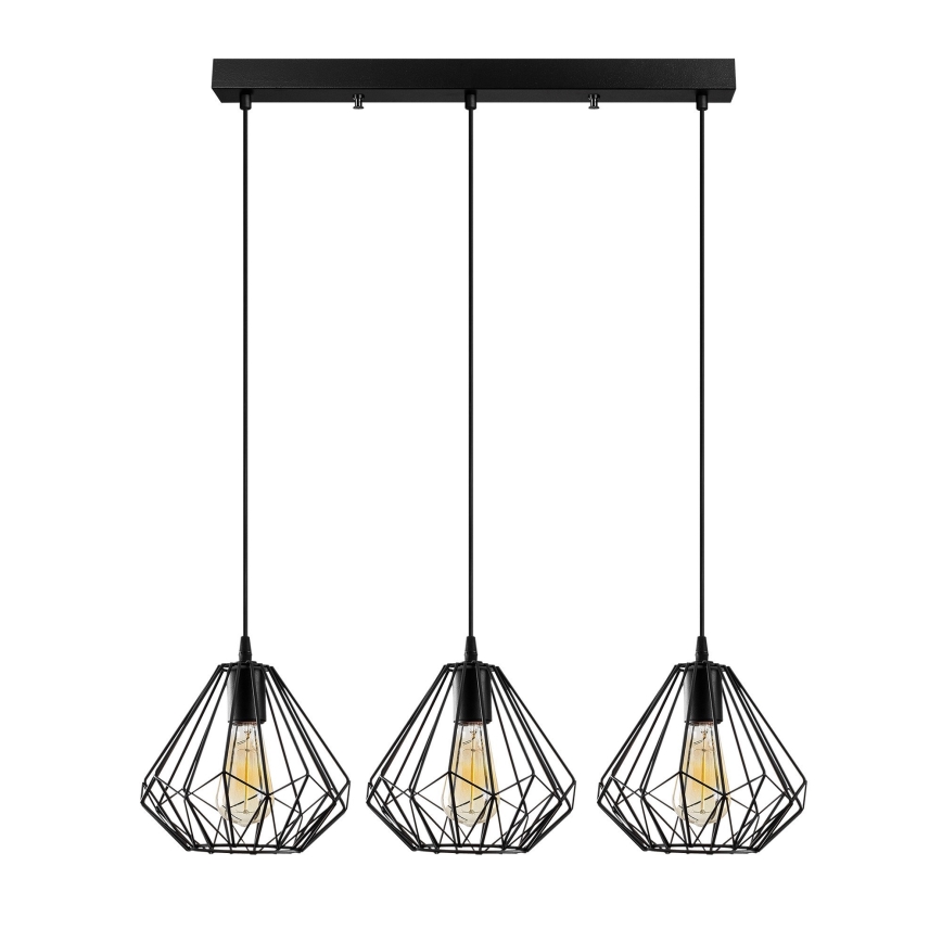 Suspension filaire DIAMOND 3xE27/100W/230V