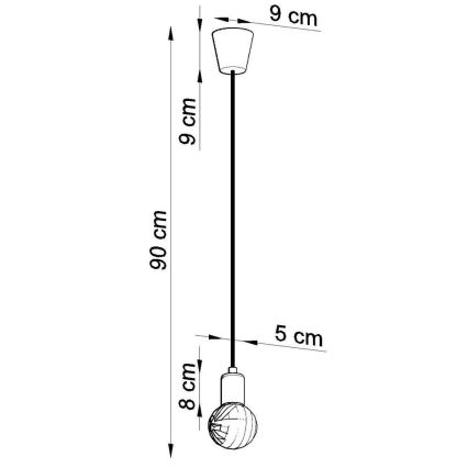 Suspension filaire DIEGO 1xE27/60W/230V orange