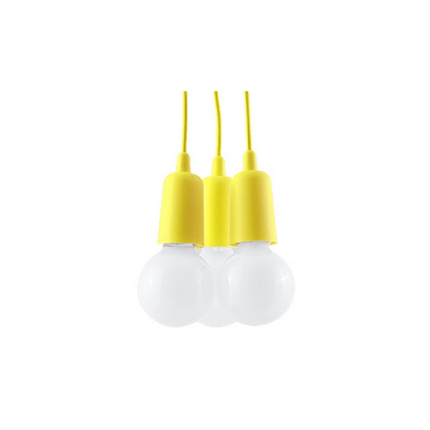 Suspension filaire DIEGO 3xE27/60W/230V jaune