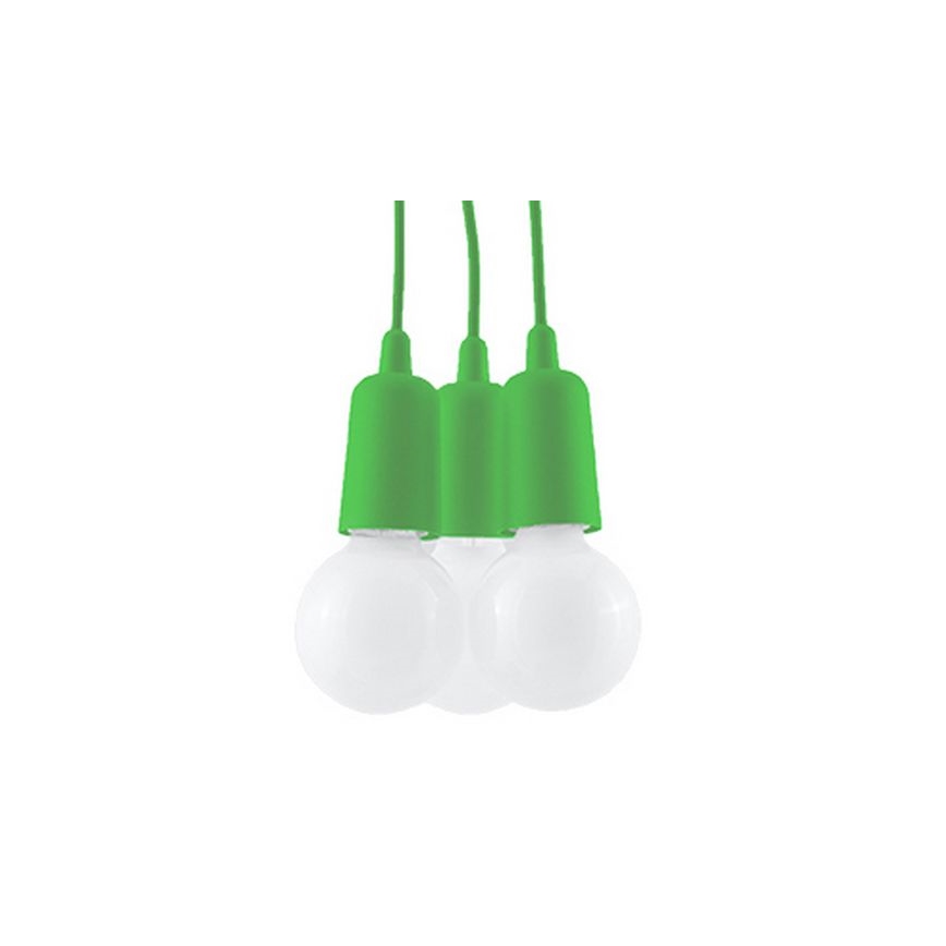 Suspension filaire DIEGO 3xE27/60W/230V verte