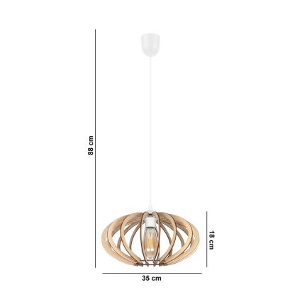 Suspension filaire EARTH 1xE27/60W/230V blanche/beige