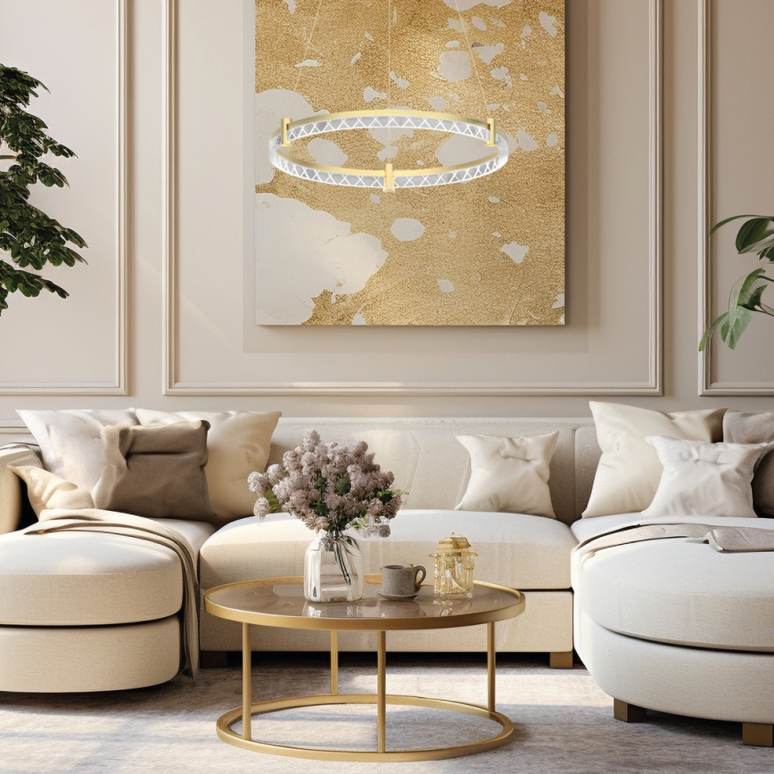 Suspension filaire ELEGANCE LED/36W/230V d. 60 cm doré